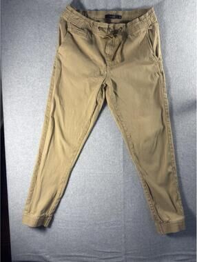 Tahari joggers Mens Size Medium Elastic Waist Activewear Zippered Pockets Khaki